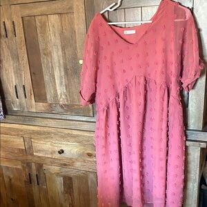 Elegant Pink V-Neck Dress